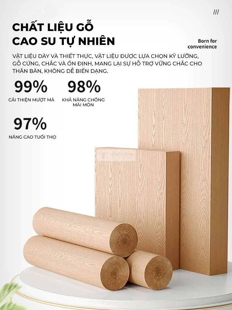chi tiết chất liệu Bàn gỗ tự nhiên tích hợp giá sách lớn SD28