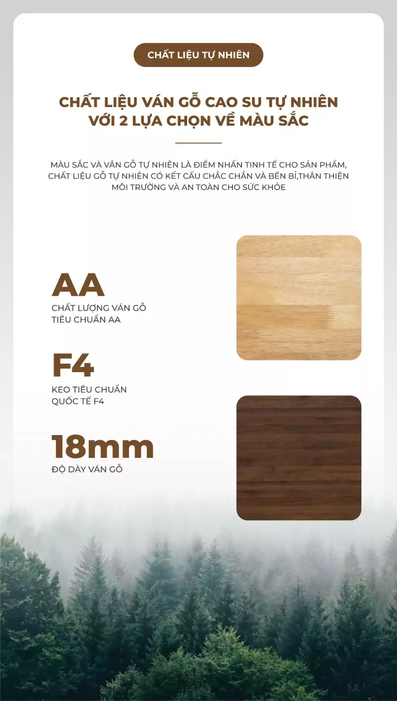 chất liệu của Bàn gỗ tự nhiên thiết kế linh hoạt, tối ưu không gian SD04