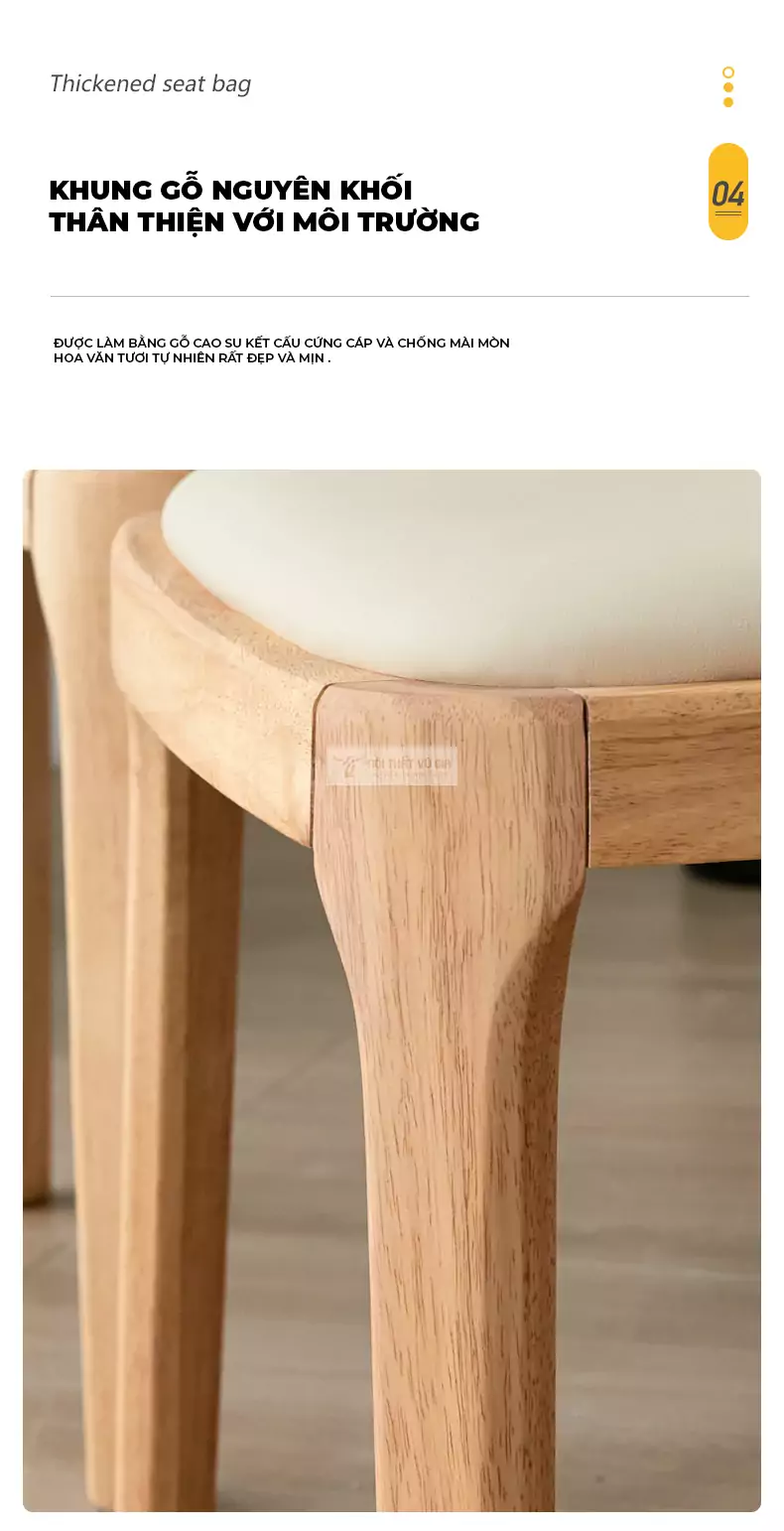 Ghế gỗ kết hợp nệm cao cấp SD106 sử dụng khung gỗ tự nhiên cao cấp