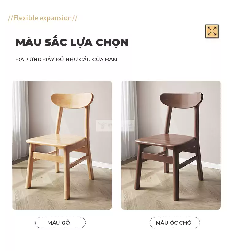 tùy chọn màu sắc của Ghế gỗ tự nhiên phong cách tối giản SD112