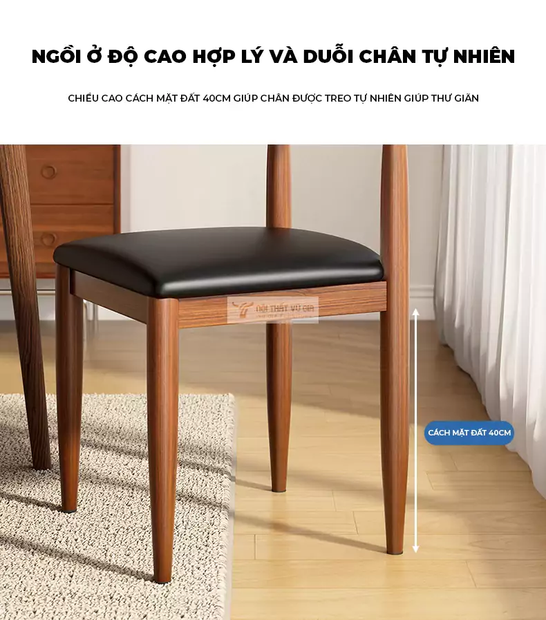 thiết kế chiều cao lí tưởng của Ghế gỗ tự nhiên thiết kế tinh tế SD114
