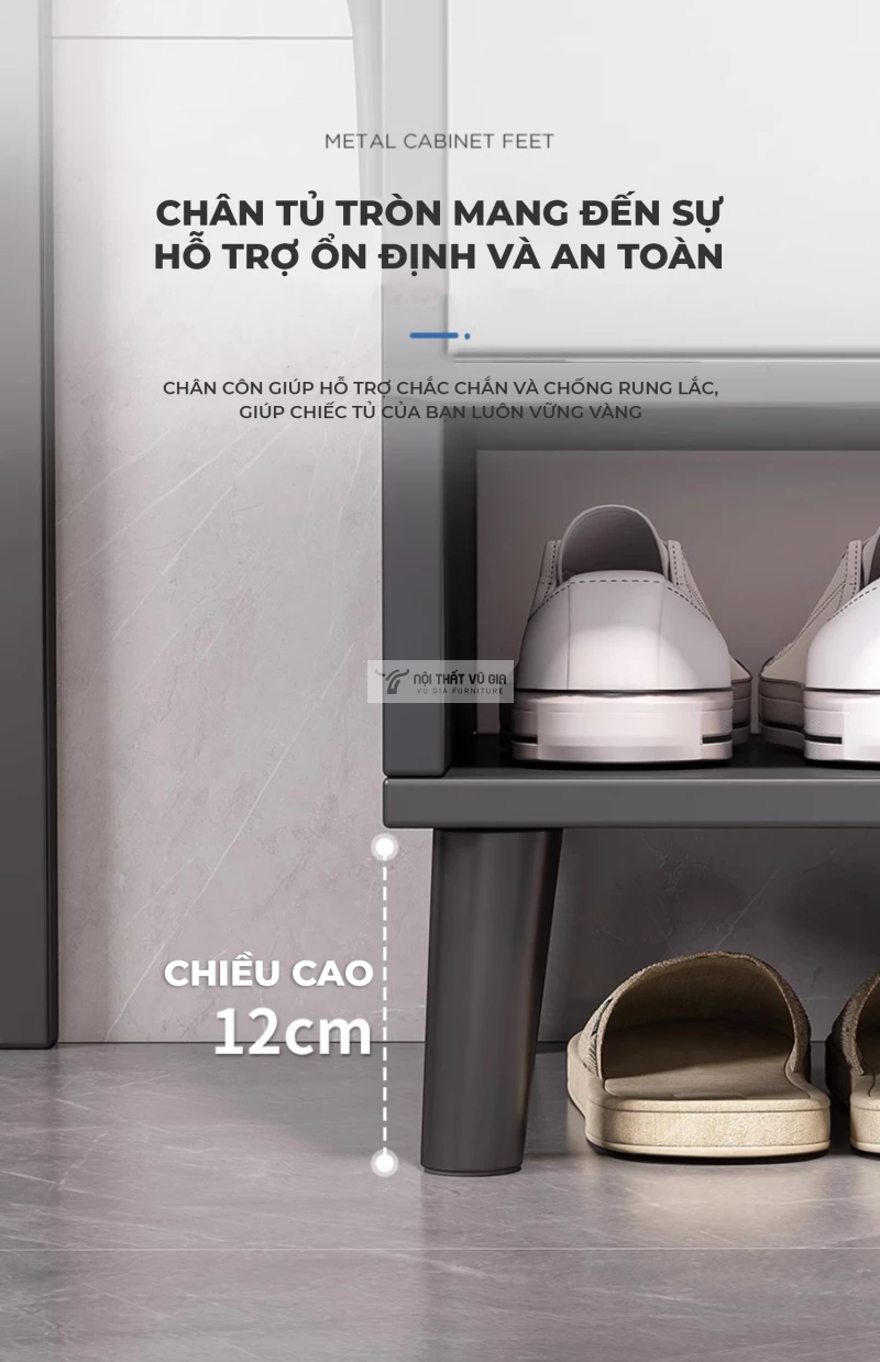 thiết kế chân cao của Tủ giày phong cách tối giản KG04